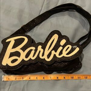 Barbie Black and Gold Glitter Logo Bag